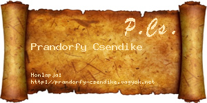 Prandorfy Csendike névjegykártya